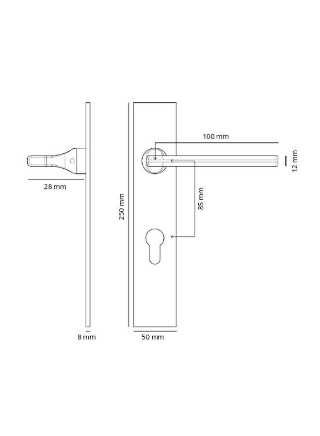 Fixer Mortise Door Handle – Stainless Steel Finish, 10-Inch Lever - Image 3